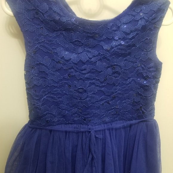 glittering deep blue girls dress, gorgeous! - Picture 2 of 8